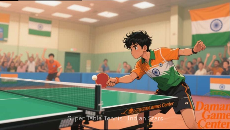 Super Table Tennis: Indian Stars player review screenshot showing 5-star ratings and positive comments